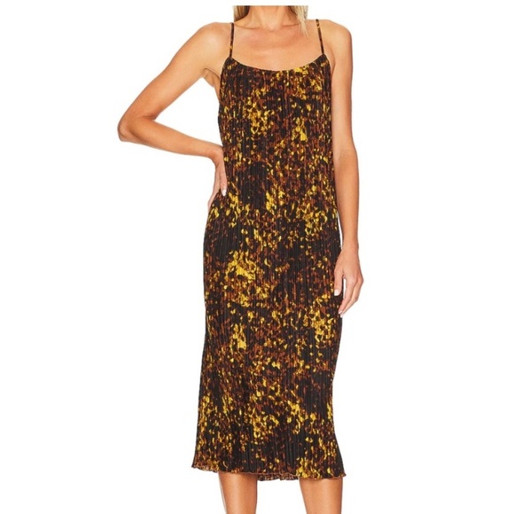 NWT Rails Ami Plisse Slip Dress Tortoiseshell size Small - Picture 13 of 14